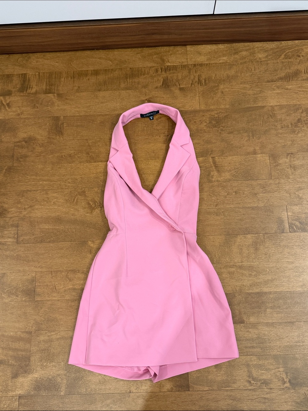 Dynamite Pink One-Shoulder Blazer Dress
